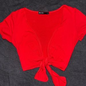 Red crop top